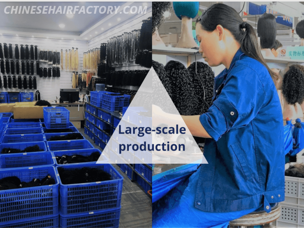 Wholesale hair factory produces in large scale