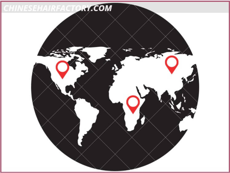 The main export markets of Brazilian hair factory in China